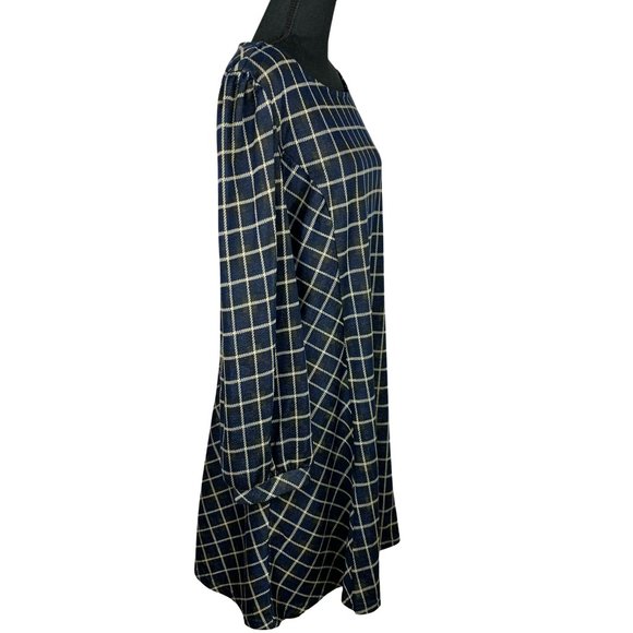 2/$25 - SUZANNE BETRO Long Sleeve Plaid Princess Seam Dress - Picture 3 of 7